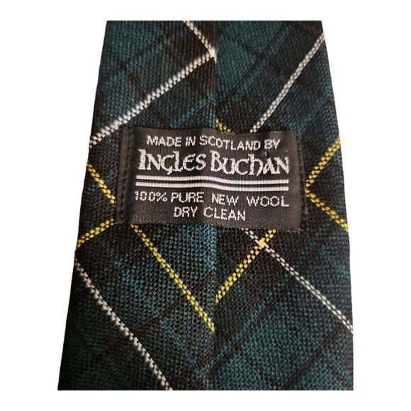 Ingles Buchan Mens Necktie 3" Scottish Wool Tartan Plaid - Picture 2 of 2